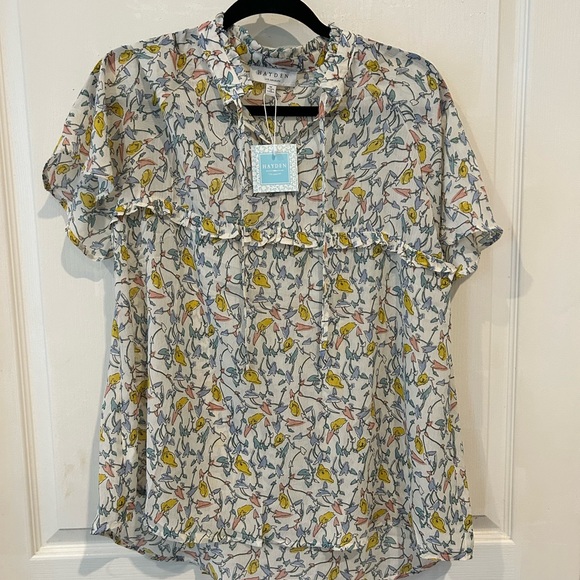 Hayden New York flutter sleeve floral print size medium - Picture 2 of 4